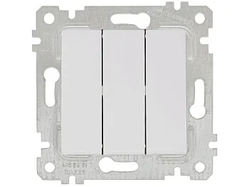 Выключатель 3-клав. (скрытый, без рамки, винт. зажим) белый, RITA, MUTLUSAN