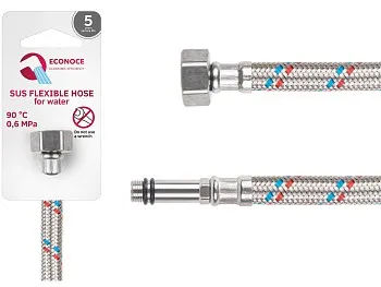 Подводка гибкая, SUS, иголка м10 длинная - гайка 1/2" 80 см ECONOCE