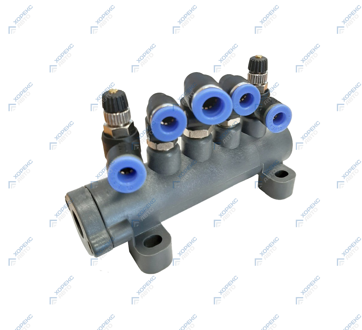 5-ти канальный клапан в сборе (соединитель Т-типа) для шиномонтажного стенда Хорекс Авто HZ 08.303