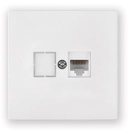Розетка 1-ая телефонная (скрытая) белая, Carre, BYLECTRICA