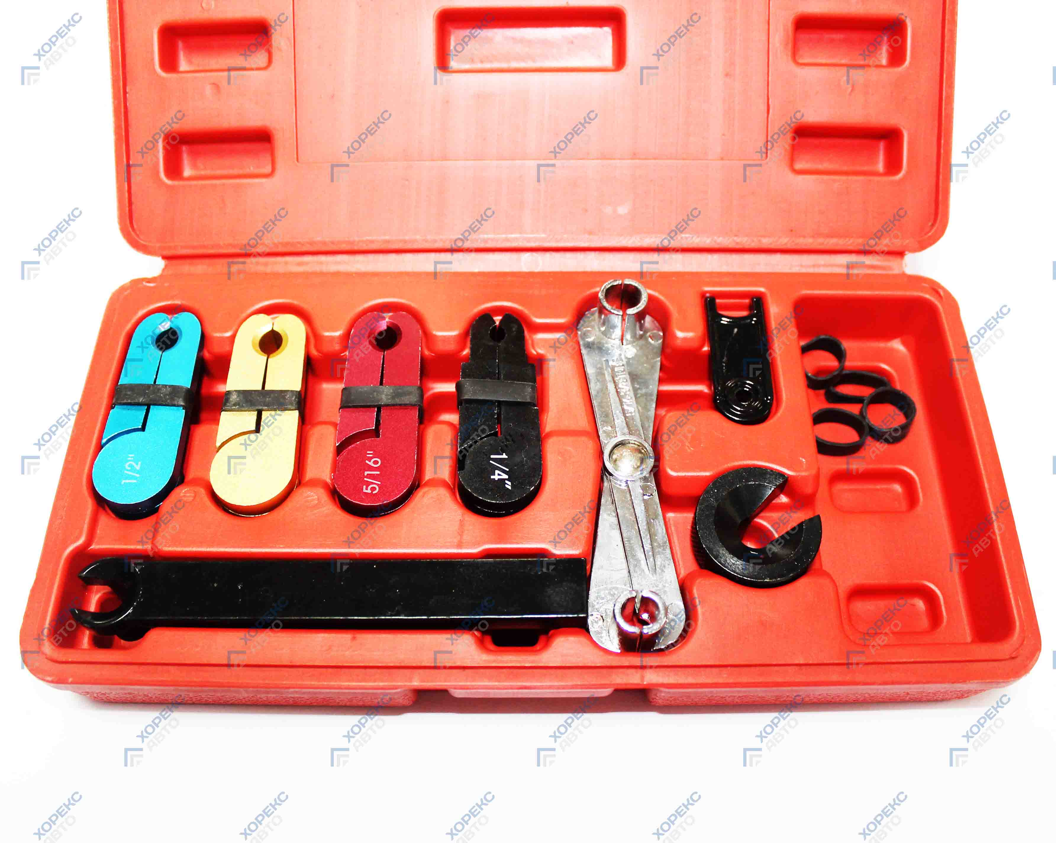 Набор приспособлений для разборки топливных и других трубопроводов (8 предметов) Хорекс Авто HZ 25.1.088