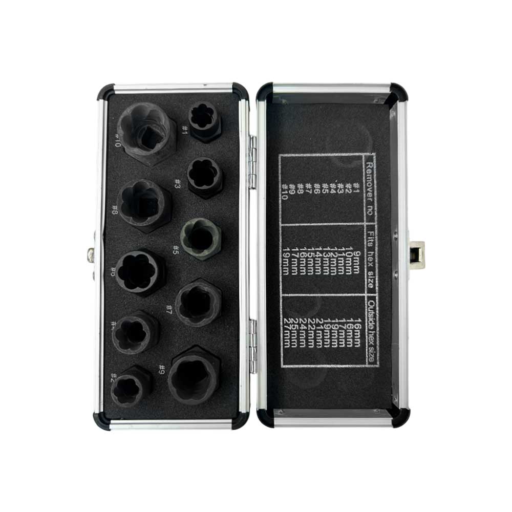 Набор экстракторов поврежденных болтов и гаек, 10 предметов ГАММАТЕСТ GT1Y110