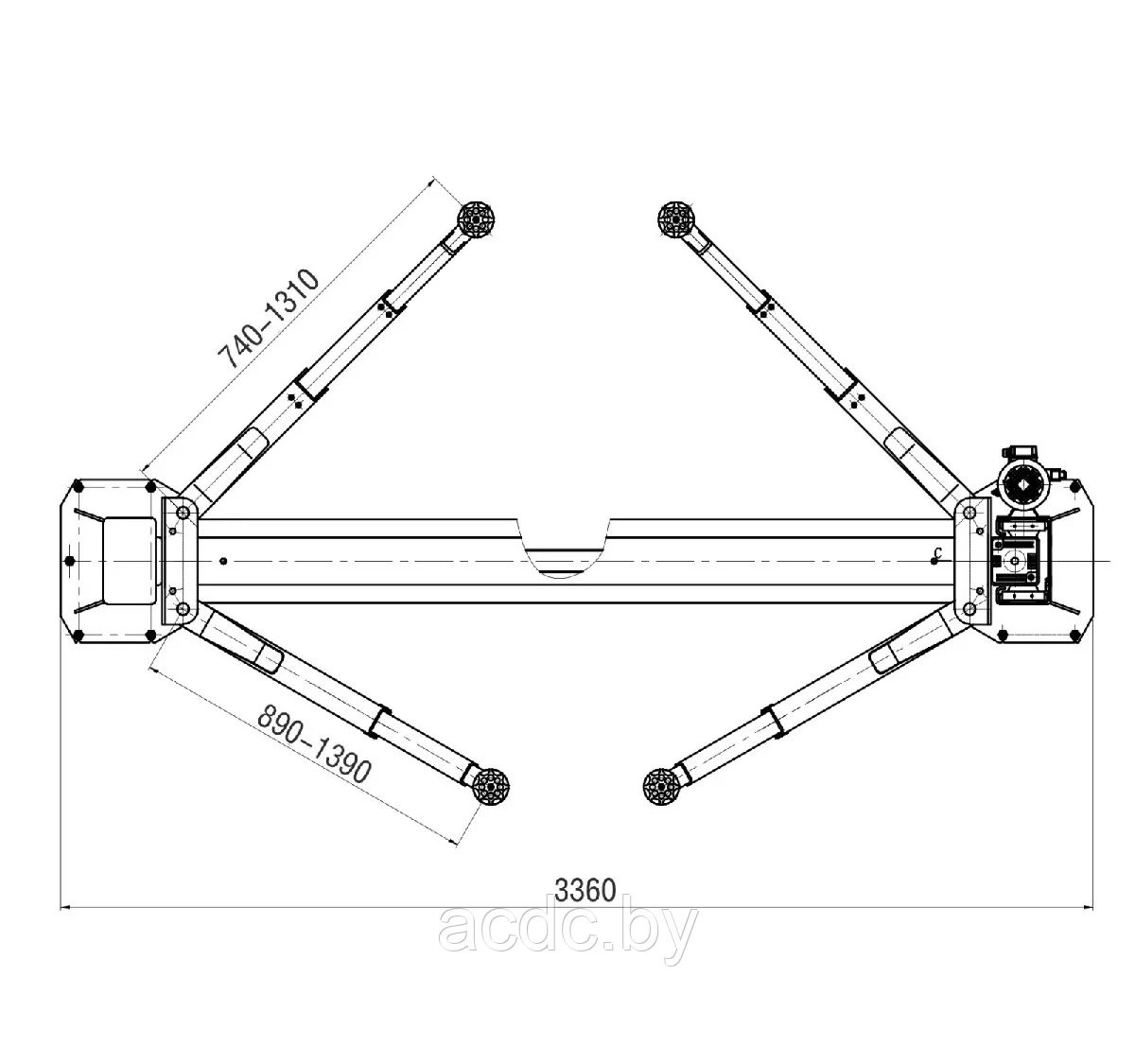 Подъемник двухстоечный г/п 4000 кг. электрогидравлический KraftWell арт. KRW4SLM PRO