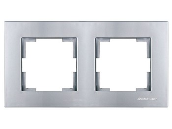 Рамка 2-ая горизонтальная серебро, RITA, MUTLUSAN