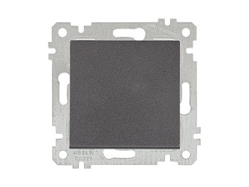 Выключатель 1-клав. двухполюсный (скрытый, без рамки, пруж. зажим) дымчатый, RITA, MUTLUSAN
