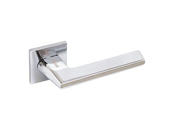 Ручка дверная  АЛЛЮР АРТ "АДЕЛЬ" CP/светло-серое дерево (852SSD) хром/св-сер дерЗАЩИТ.ПЛЕНКА