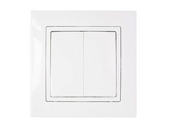 Выключатель 2 клав. (cкрытый, 10А, брызг. защ.) белый,Уют, Bylectrica