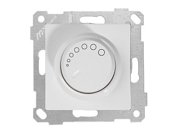 Выключатель поворотный (диммер) (скрытый, без рамки, винт. зажим, 600Вт) белый, RITA, MUTLUSAN