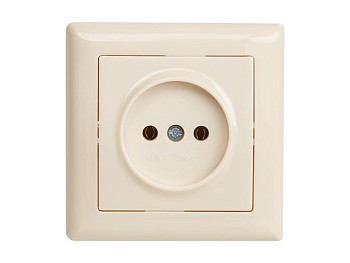 Розетка 1-ая (скрытая, б/з) кремовая, DARIA, MUTLUSAN