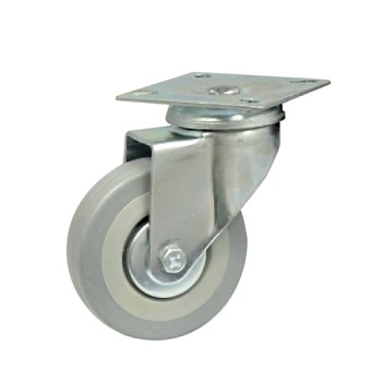 Опора колёсная резиновая d-50мм на площадке, серая STARFIX