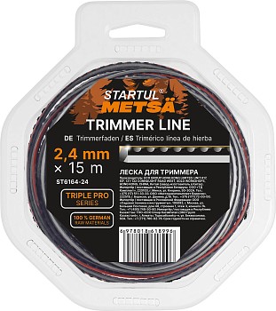 Леска ф 2.4 мм х 15 м зубчатый квадрат сеч. TRIPLE PRO STARTUL METSA