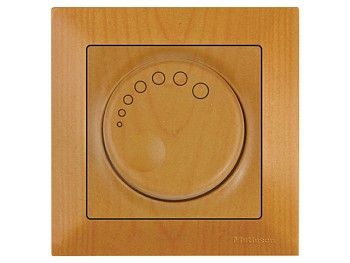 Выключатель поворотный (диммер) (скрытый, винт. зажим, 600Вт) дуб, DARIA, MUTLUSAN