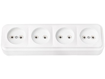 Розетка 4-ая (открытая, б/з) белая, Пралеска, Bylectrica