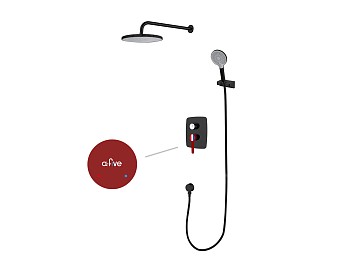 Душевая система (Lt) D35, серия Rose черный + красный, a-five