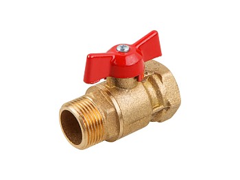 Кран шаровый стандарт. 3/4" нар.-вн. бабочка PN1,6 МПа, 11Б27п7, Цветлит