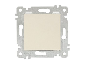 Выключатель 1-клав. двухполюсный (скрытый, без рамки, винт. зажим) кремовый, RITA, MUTLUSAN