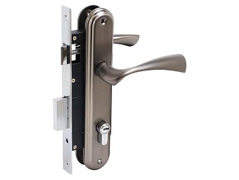 Замок врезной с/руч  БУЛАТ ЗВ4-1.03.03 НОМОС графит  5 перф.кл.