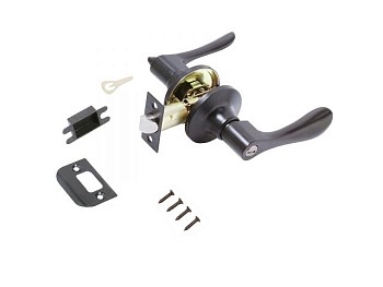 Защелка врезная межкомнатная 8531 BK BL черная фикс СТАНДАРТ