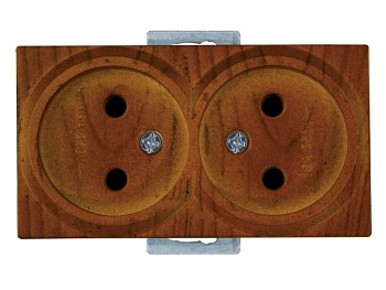 Розетка 2-ая (скрытая, б/з) орех, RITA, MUTLUSAN