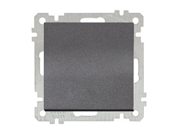 Выключатель 1-клав. (скрытый, винт. зажим) дымчатый, ELITRA, MUTLUSAN
