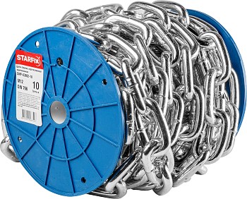 Цепь сварная короткозвенная, оцинк. М12 DIN 766 (бухта 10 м) STARFIX