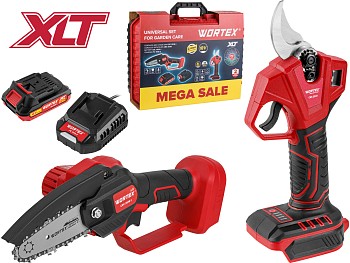 Набор аккум. инструмента WORTEX мини-пила + секатор в чем. ALL1 XLT SET СКИДКА -31%