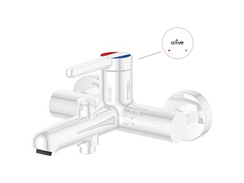 Смеситель для ванны (Lt) D35, серия Lotus белый, a-five