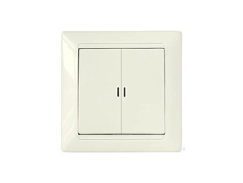 Выключатель 2 клав. (cкрытый, 10А) со световой индикацией, бежевый, Стиль, BYLECTRICA