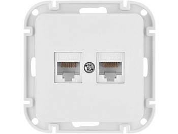 Розетка 2-ая компьютерная (скрытая) белая, Astrum, BYLECTRICA