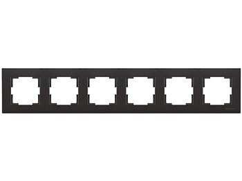 Рамка 6-ая горизонтальная черная, RITA, MUTLUSAN