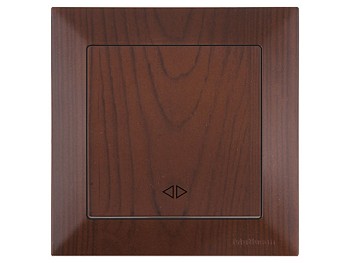 Выключатель промежуточный многопозиционный (скрытый, пруж. зажим) орех, DARIA, MUTLUSAN