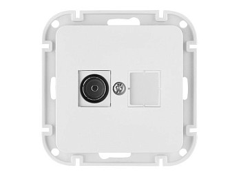 Розетка 1-ая телевизионная (скрытая) белая, Astrum, BYLECTRICA