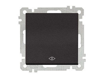 Выключатель промежуточный многопозиционный (скрытый, без рамки, пруж. зажим) черный, DARIA, MUTLUSAN
