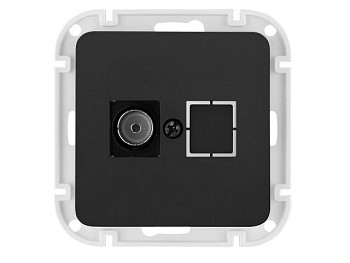 Розетка 1-ая телевизионная (скрытая) карбон, Astrum, BYLECTRICA