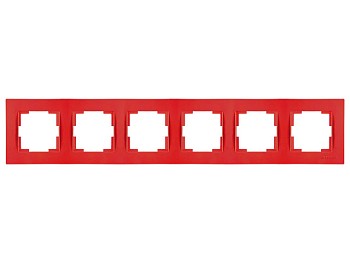 Рамка 6-ая горизонтальная красная, RITA, MUTLUSAN