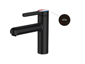 Смеситель для умывальника (Lt) D35, серия Lotus черный, a-five