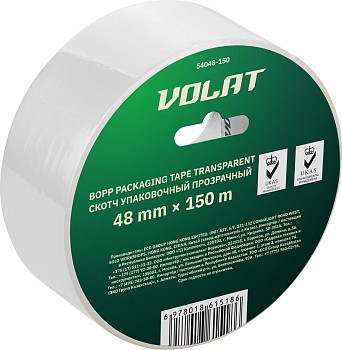 Скотч упаковочный прозрачный 48ммх150м ВОЛАТ