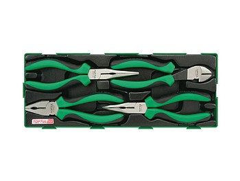 Набор-сет плоскогубцы, тонкогубцы, бокорезы 4предм. TOPTUL