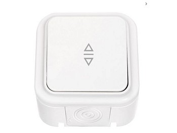 Выключатель 1 клав. (открытый, 10А, брызг. защ.) белый, Пралеска Аква, BYLECTRICA