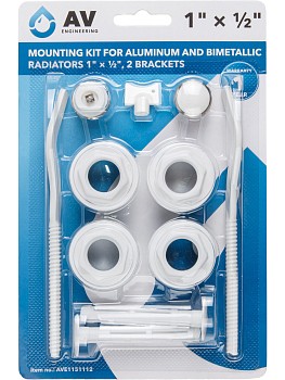 Комплект для монтажа алюминиевых и биметаллических радиаторов 1" 1/2", 2-кронштейна, AV Engineering