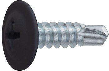 Саморез 4.2х19 мм с прессшайбой, цинк, со сверлом, RAL 9005 (150 шт в пласт. конт.) STARFIX