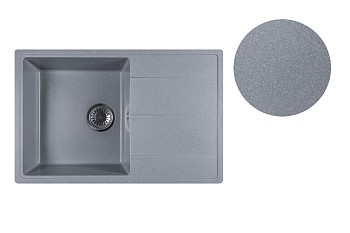 Мойка кухонная из искусственного камня BENEFIT серебро 730х470 мм, AV Engineering