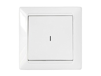 Выключатель 1 клав. (cкрытый, 10А) со световой индикацией, белый, Стиль, BYLECTRICA
