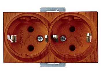 Розетка 2-ая (скрытая, с/з) вишня, RITA, MUTLUSAN