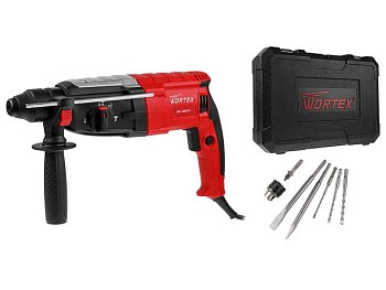 Перфоратор WORTEX RH 2829-1 в чем. + (2 зубила, 3 сверла)