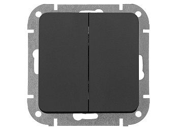 Выключатель 2 клав. проходной (скрытый, 10А) карбон, Astrum, BYLECTRICA
