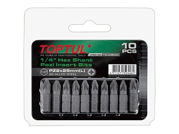Насадка крестообразная PZ3 25мм 10шт блистер TOPTUL
