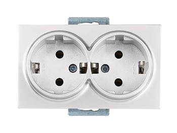 Розетка 2-ая (скрытая,с/з, керамика) белая, DARIA, MUTLUSAN
