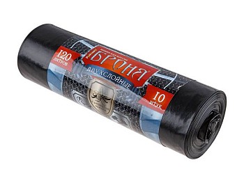 Мешки для мусора, 200 л, 10 шт, "БРОНЯ", черные, РОМАШКА