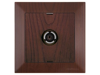 Розетка телевиз. 1-ая (скрытая, с/з, 11dB, переходная) орех, DARIA, MUTLUSAN